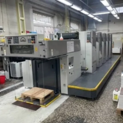 ماكينة مان رولاند 505 LV | ماكينة أوفست شيت فيد 5 ألوان + برج ورنيش – مقاس 74 × 53 سم – موديل 2005